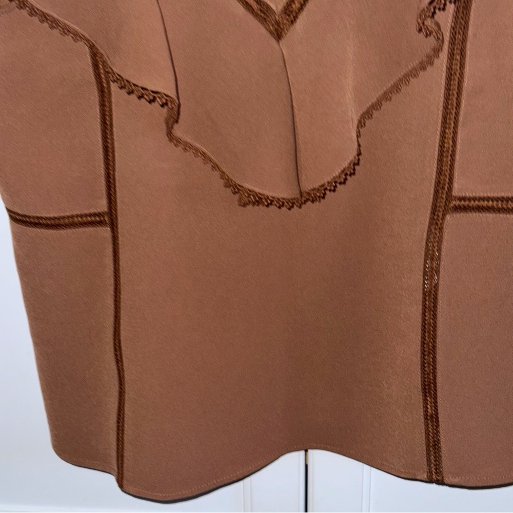 Sezane Brown Ruffle Blouse - Picture 4 of 11